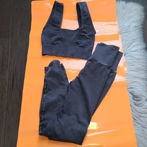 Nwot! Free People movement good karma bundle set in washed black